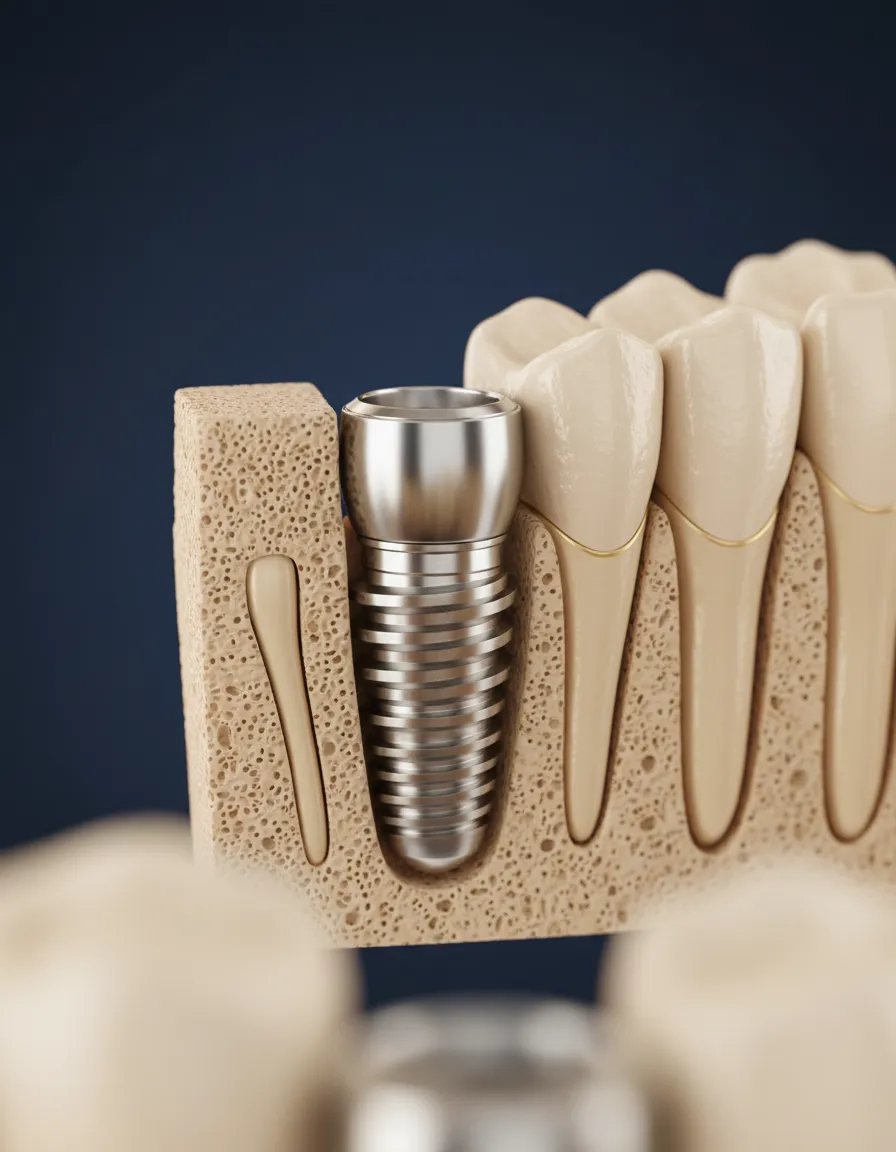 Clinical view of osseointegration and dental implant healing