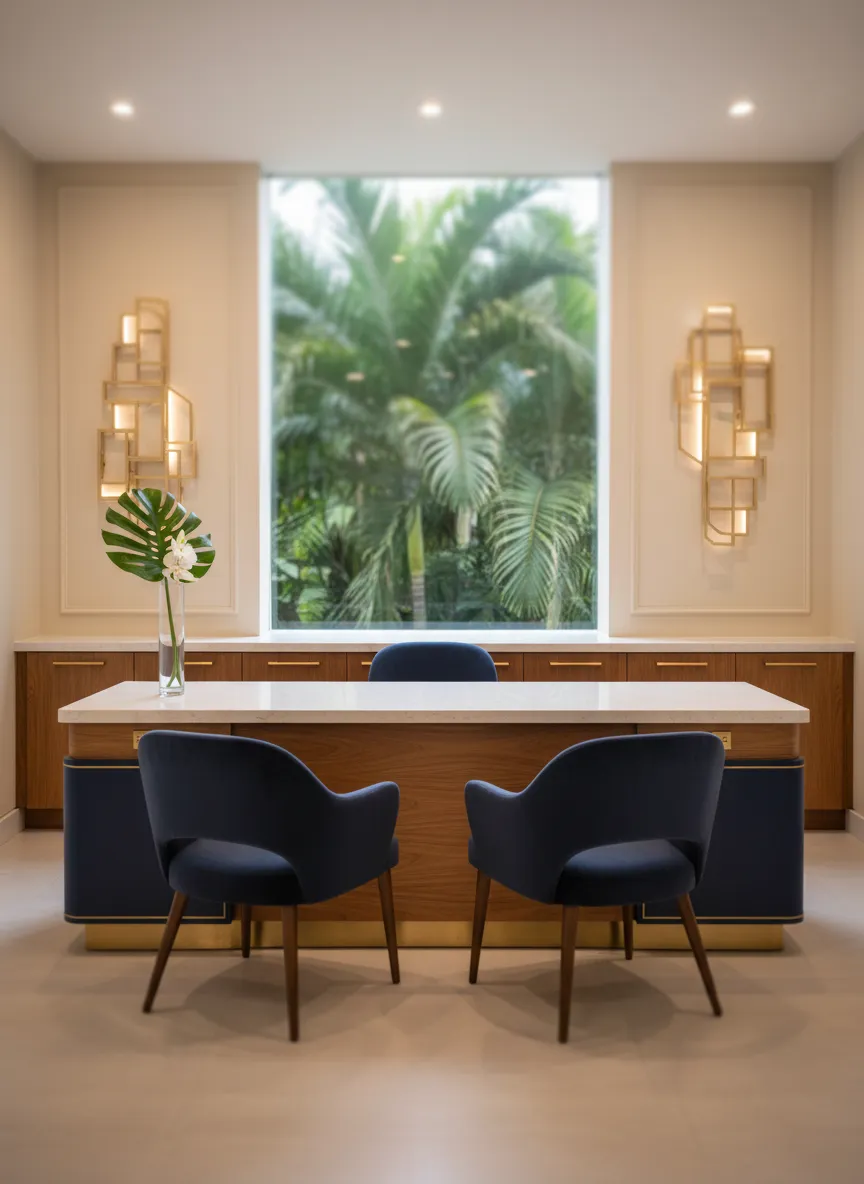 Premium clinic concierge desk at Smile Retreat