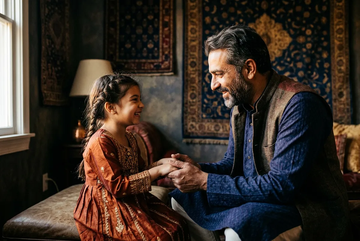 Indian family celebrating daughter's joyful milestone