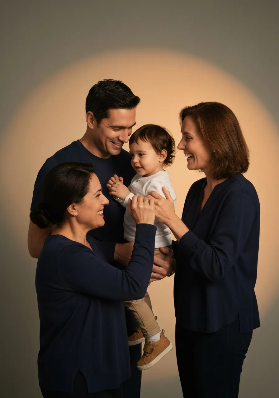 A happy family celebrating, symbolising financial security and peace of mind