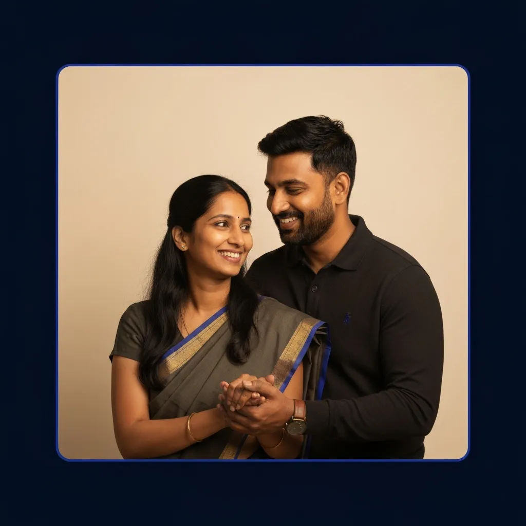 Rakesh and Priya Sharma portrait