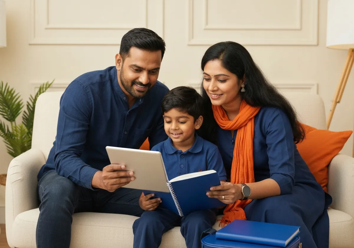 Parent guiding child for higher education