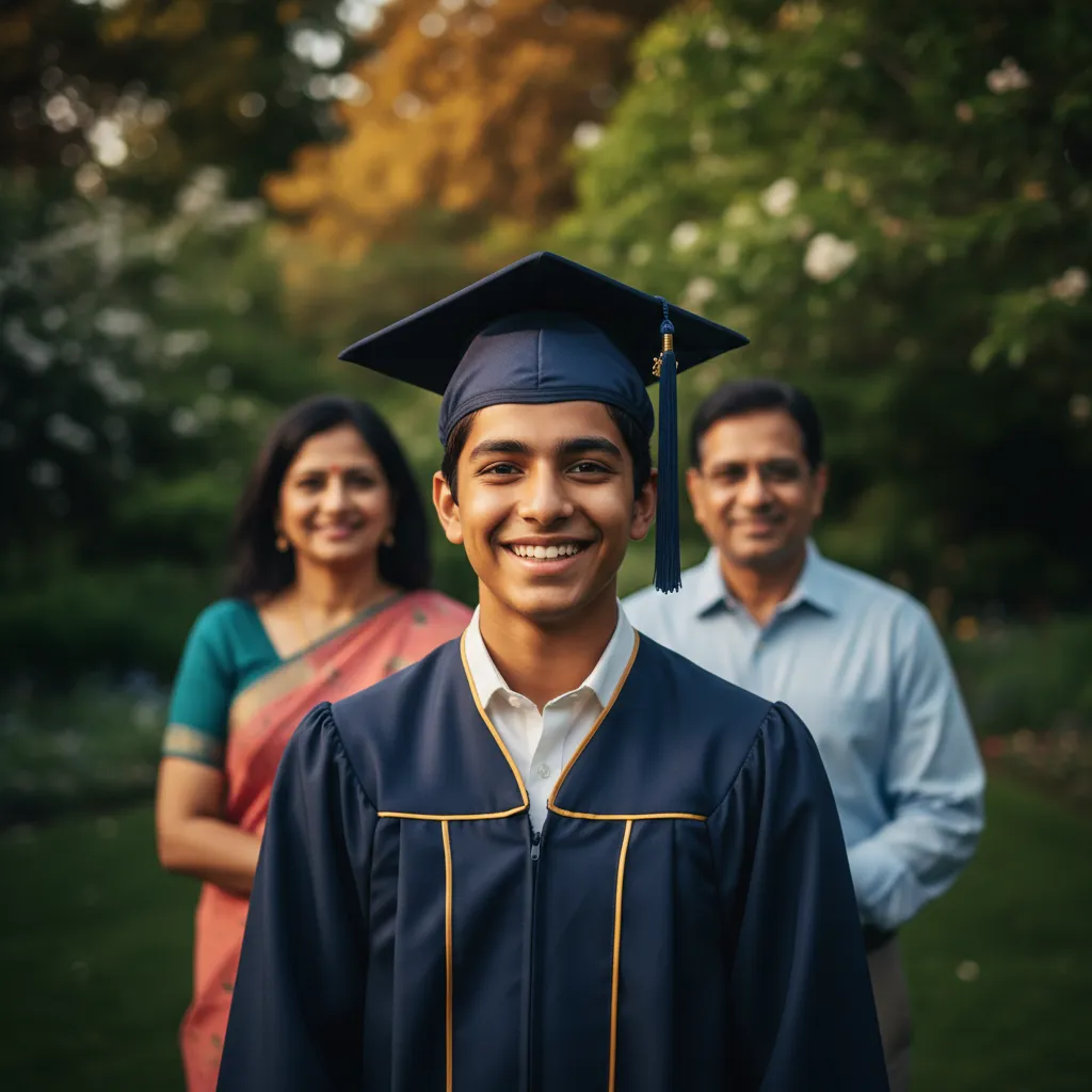 Child graduating representing education security