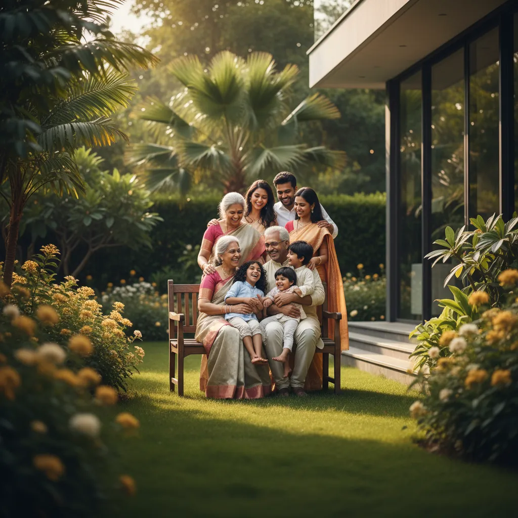 Happy family enjoying a comfortable and secure retirement lifestyle together