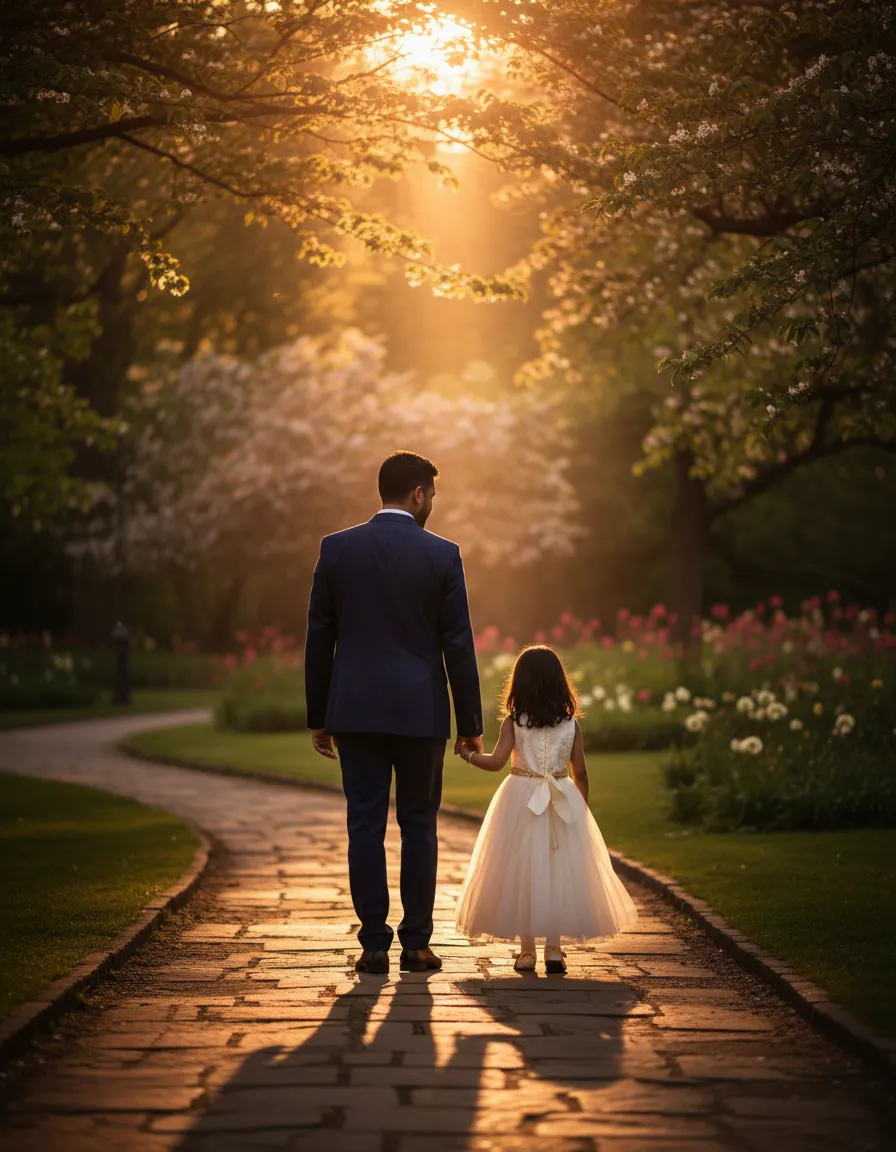 Father and daughter walking, symbolizing secure future planning