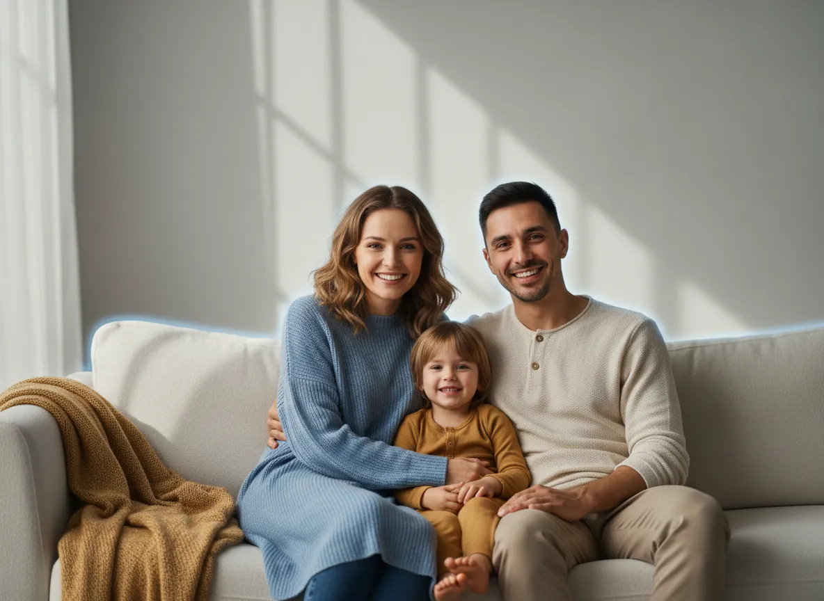 Warm smiling family lifestyle