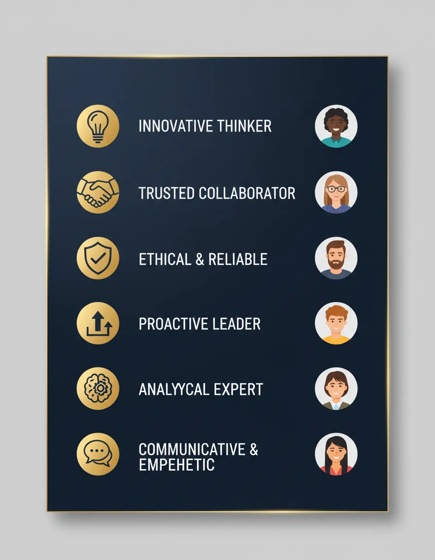 Graphic checklist representing ideal candidate traits