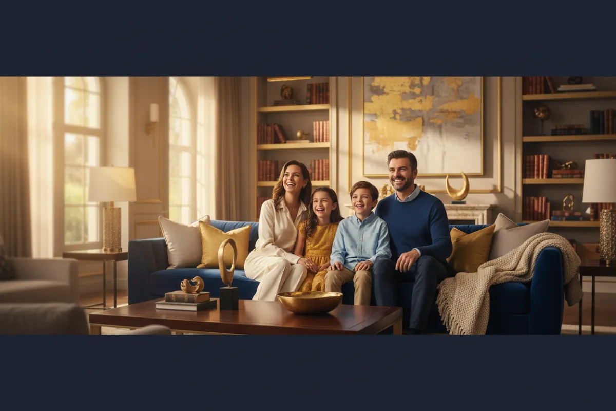 Family experiencing financial security