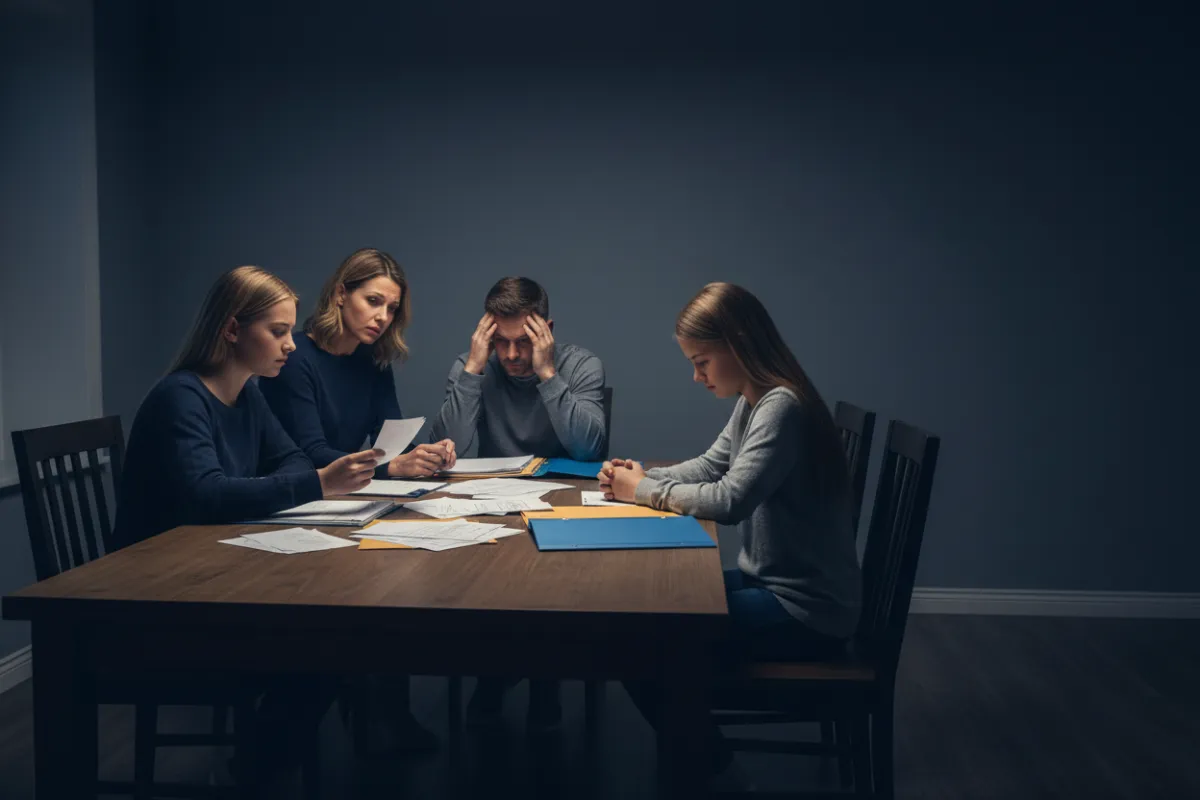 Family experiencing financial stress