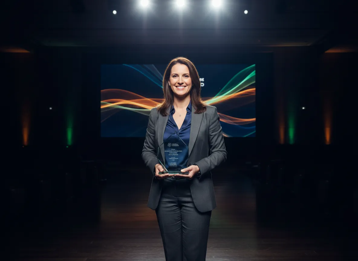 Consultant receiving an award for excellence