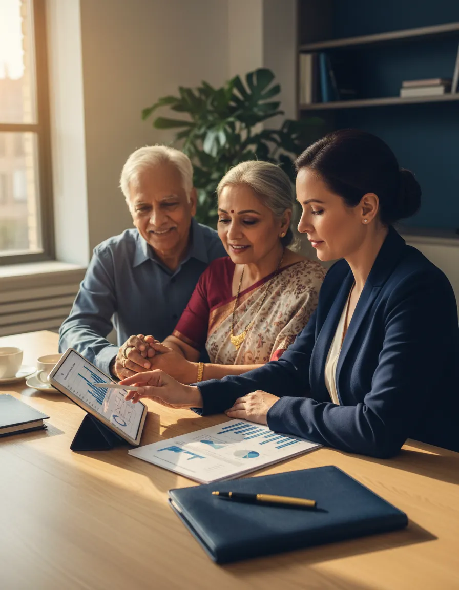 Financial advisor consulting with clients to build a personalized retirement plan