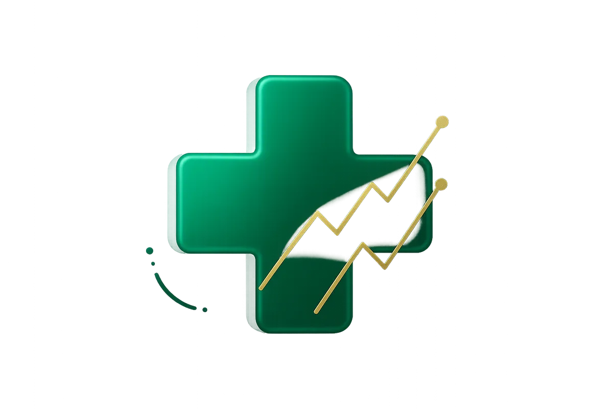 Abstract infographic highlighting increasing healthcare costs in a sophisticated dark theme