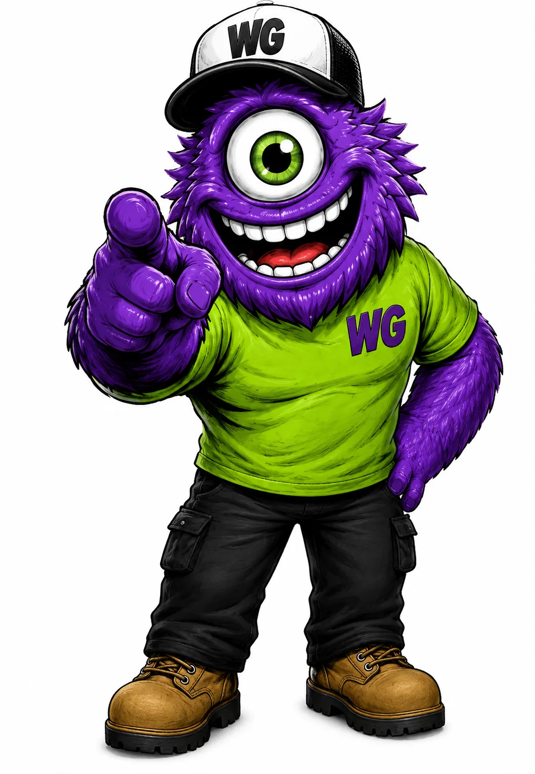 Wild Giant Mascot Smiling and Pointing