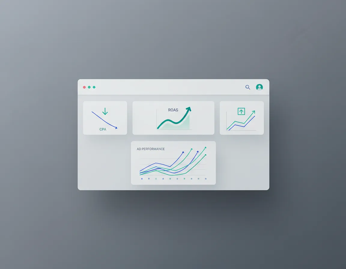 Dashboard showing improved ROAS and lower CPA
