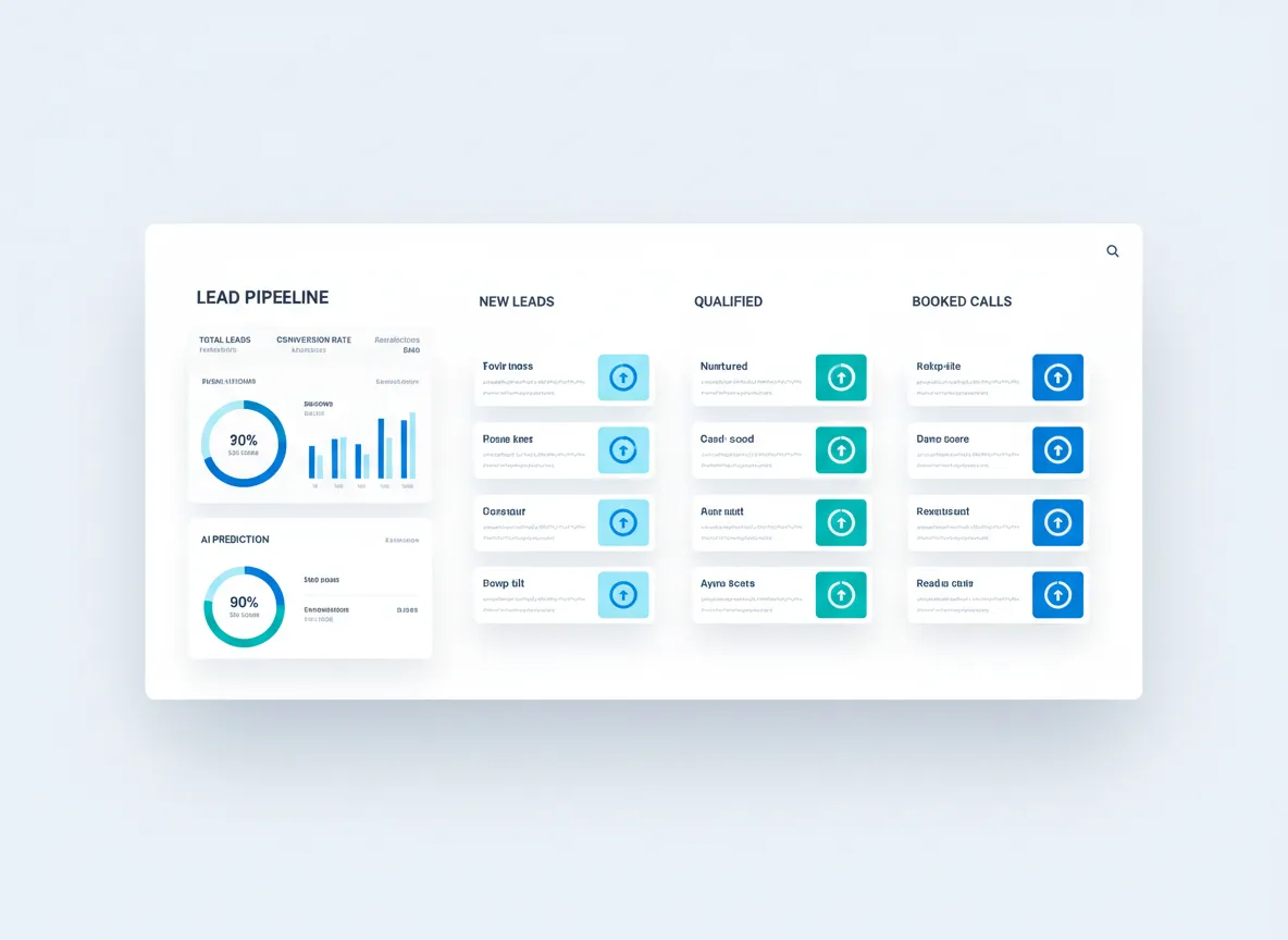 AI lead pipeline and scoring dashboard mockup