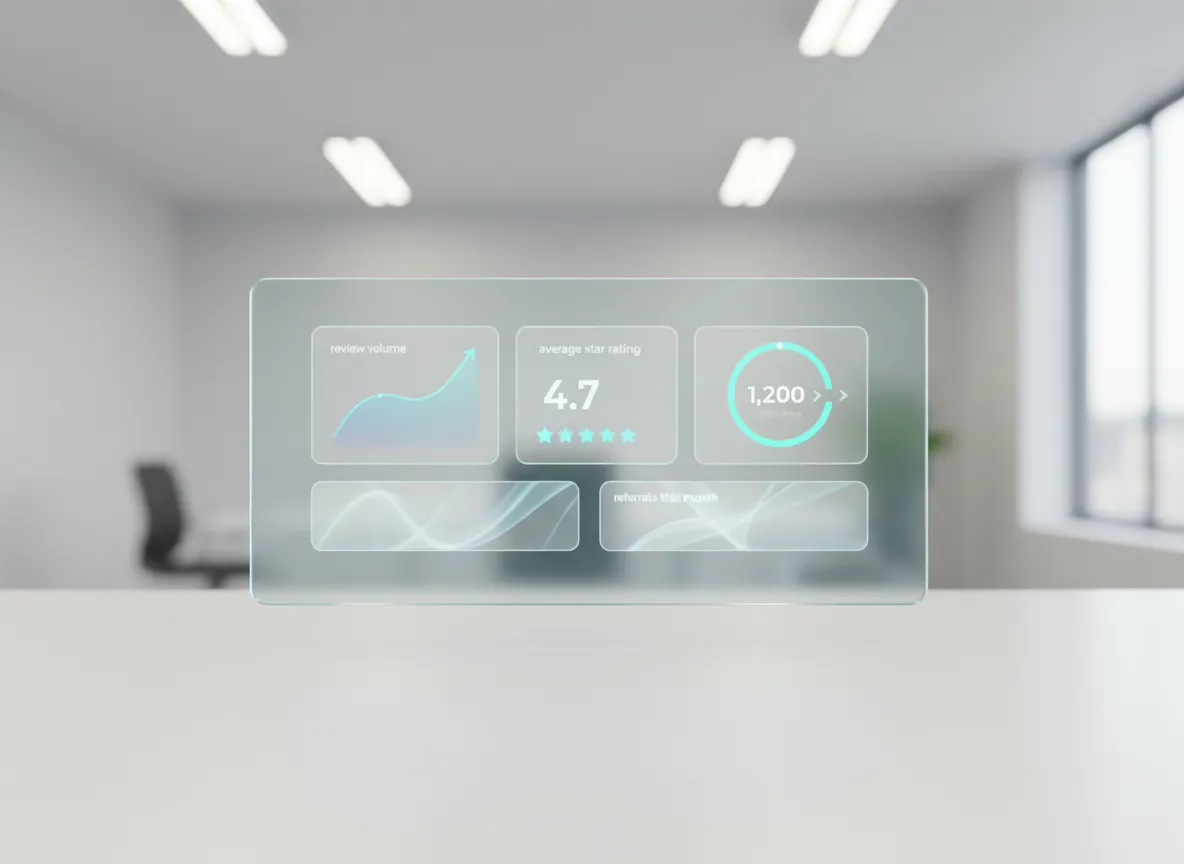 Samchel AI dashboard showing review growth graph and 5-star ratings