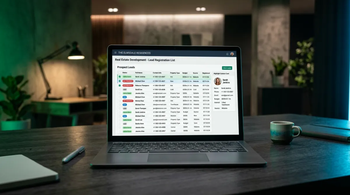 Registro de prospectos calificados para desarrollo inmobiliario