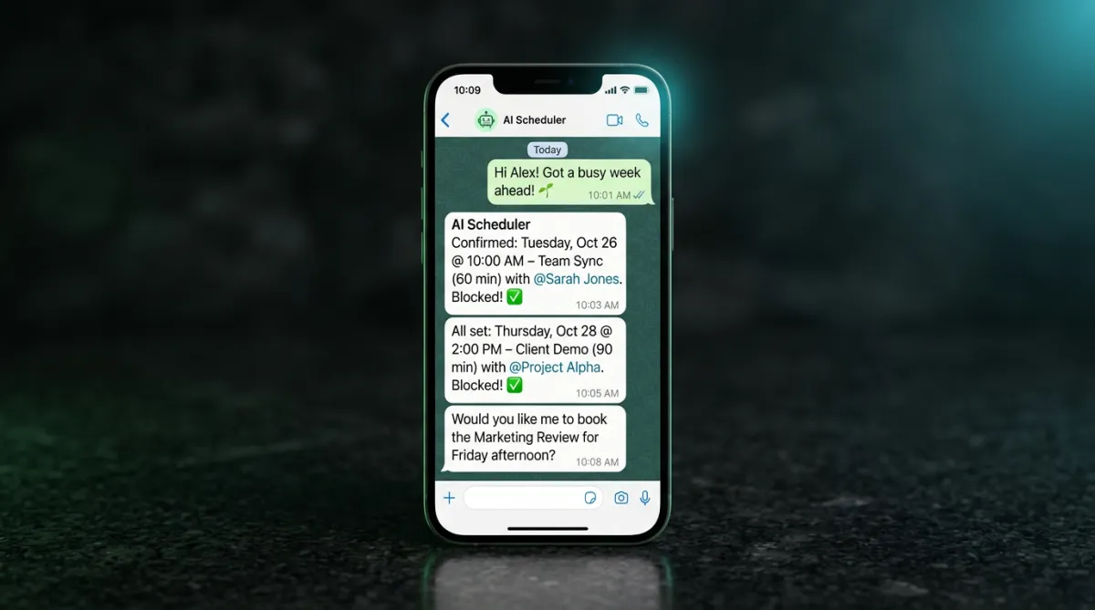 Captura de conversación WhatsApp con citas agendadas automáticamente
