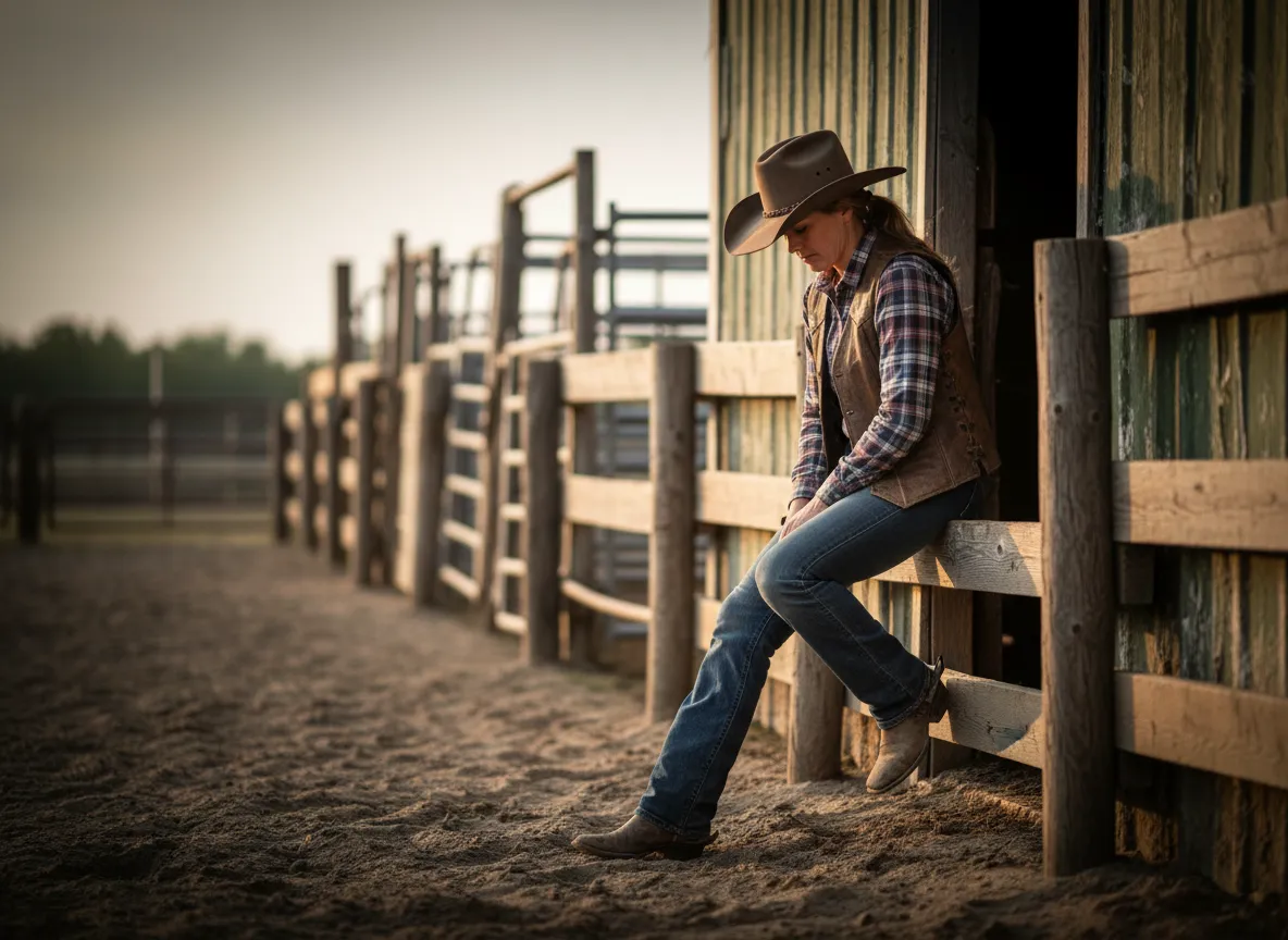 Placeholder - Rider sitting on fence with boots in the dirt