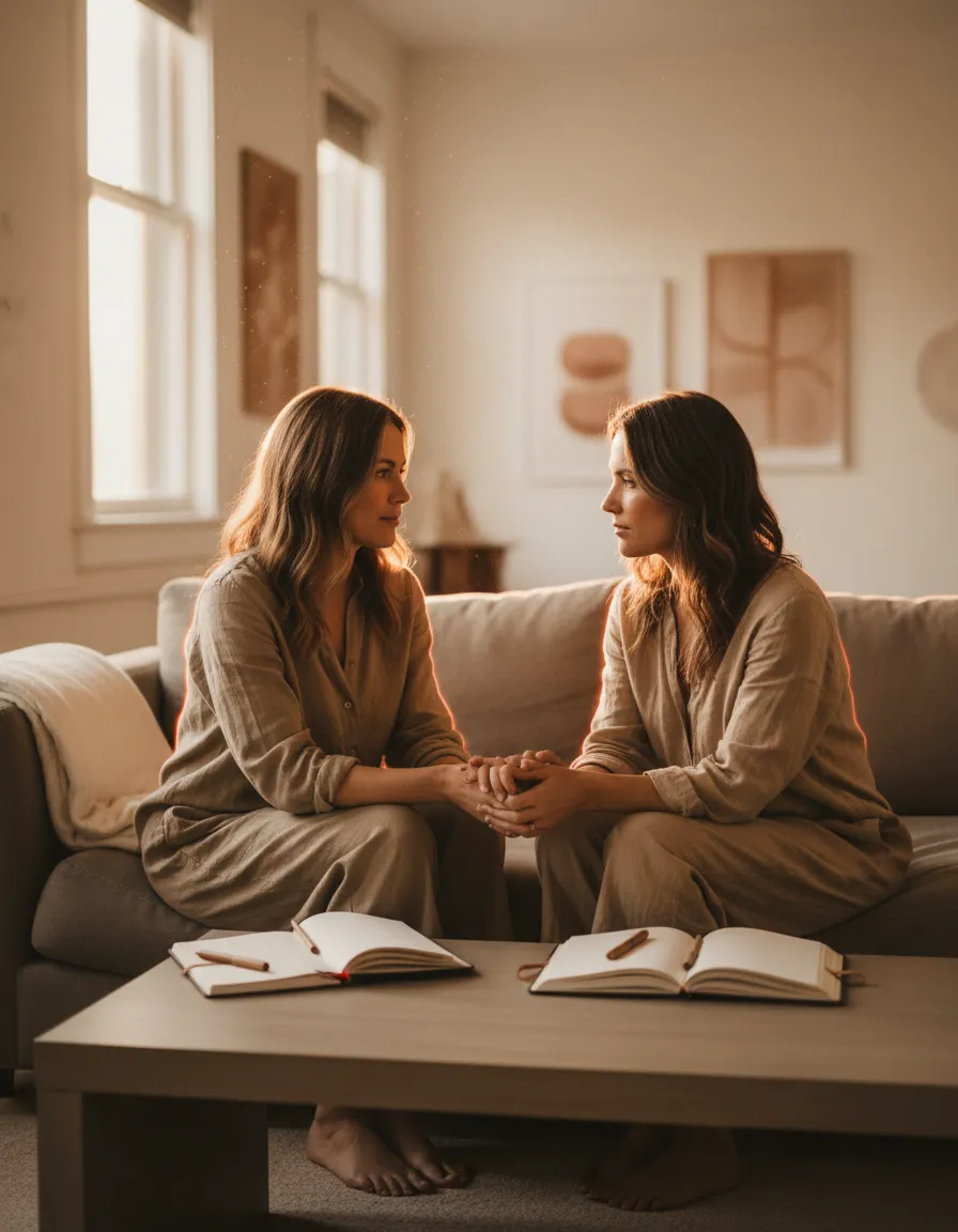 Women in thoughtful conversation at the workshop