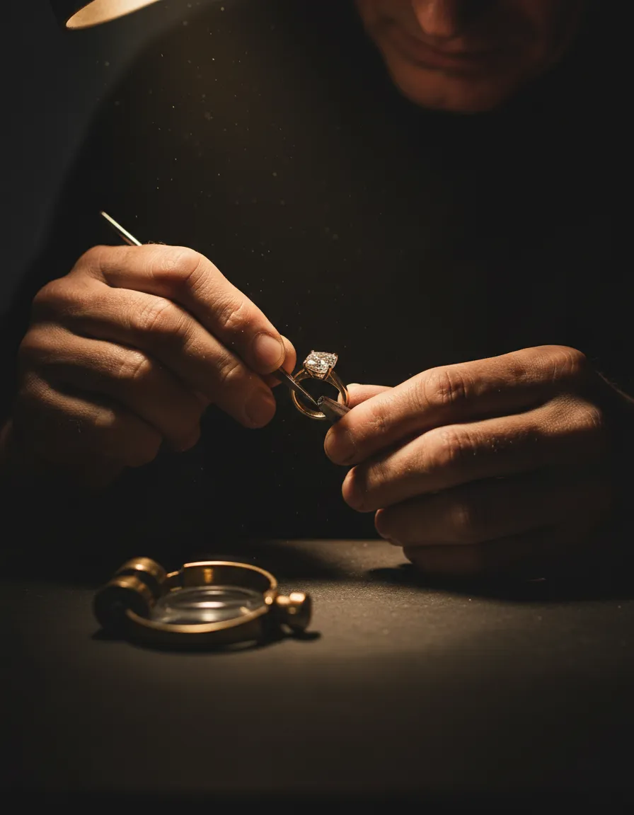 Master jeweler at work in Paterson, NJ