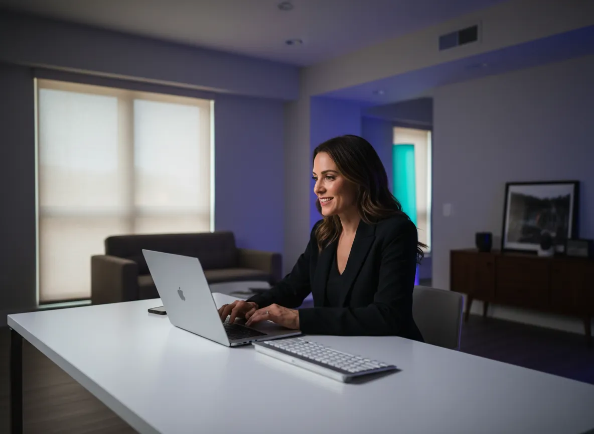 Business coach speaking on a video call