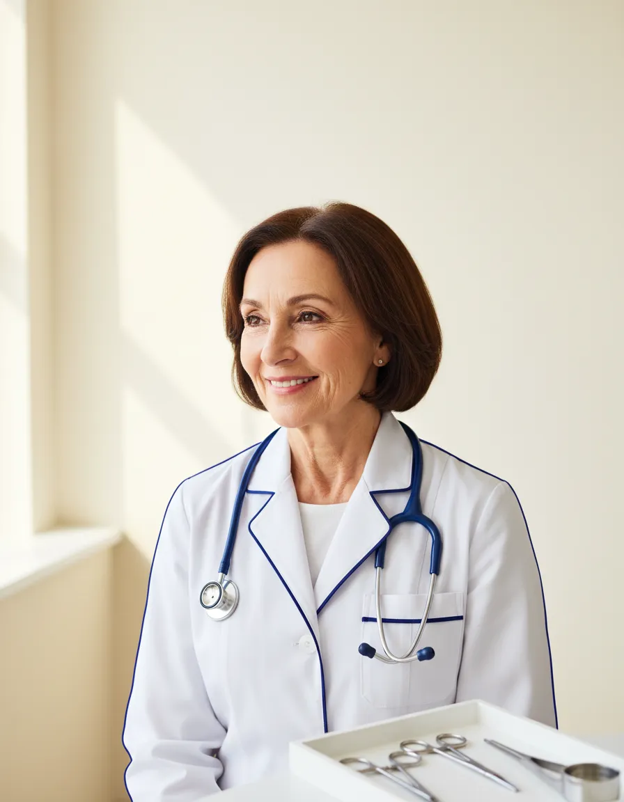 Editorial photograph of a doctor in consultation