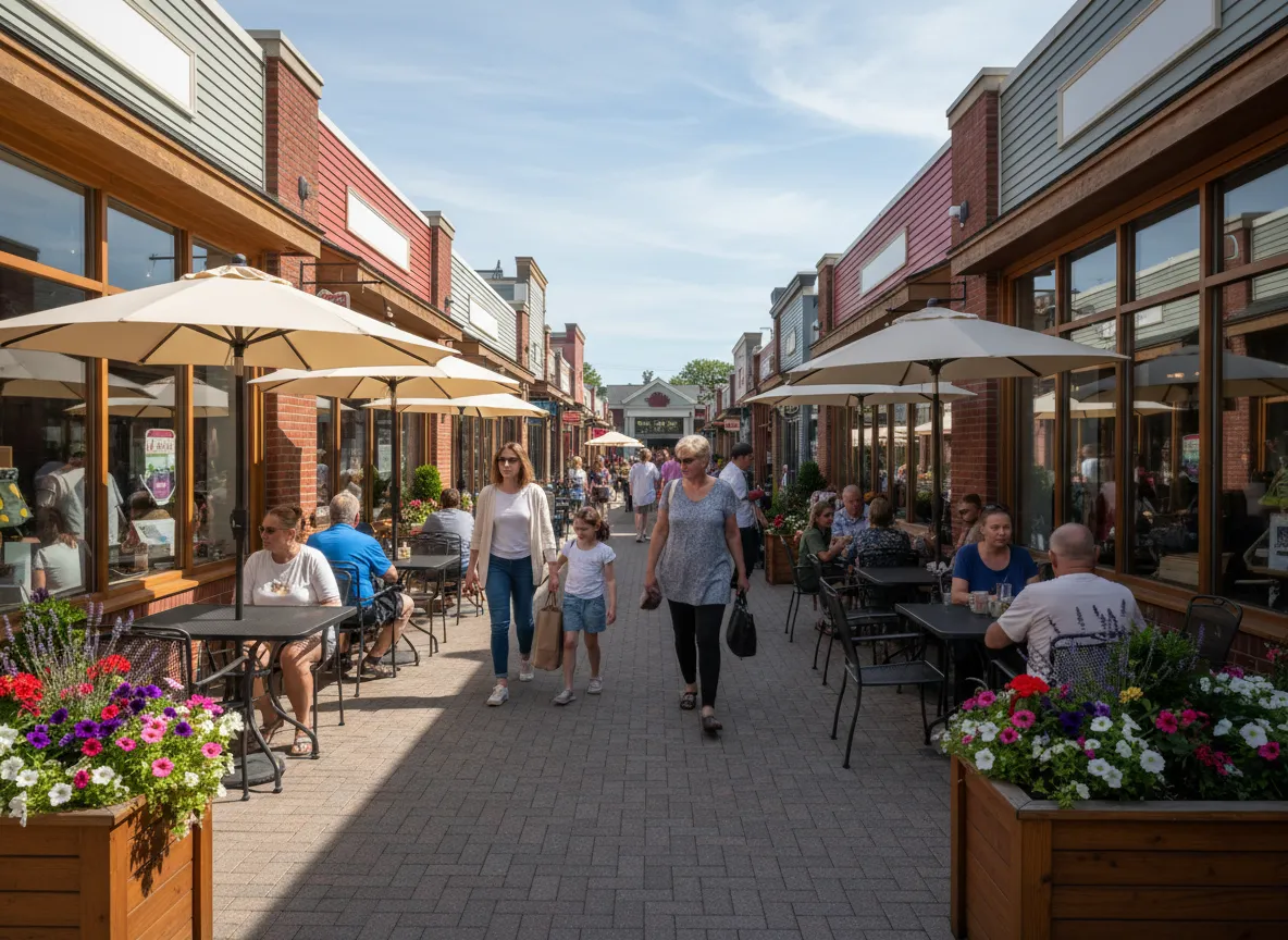 Shopping and dining area representing lifestyle and convenience in Methuen, Massachusetts
