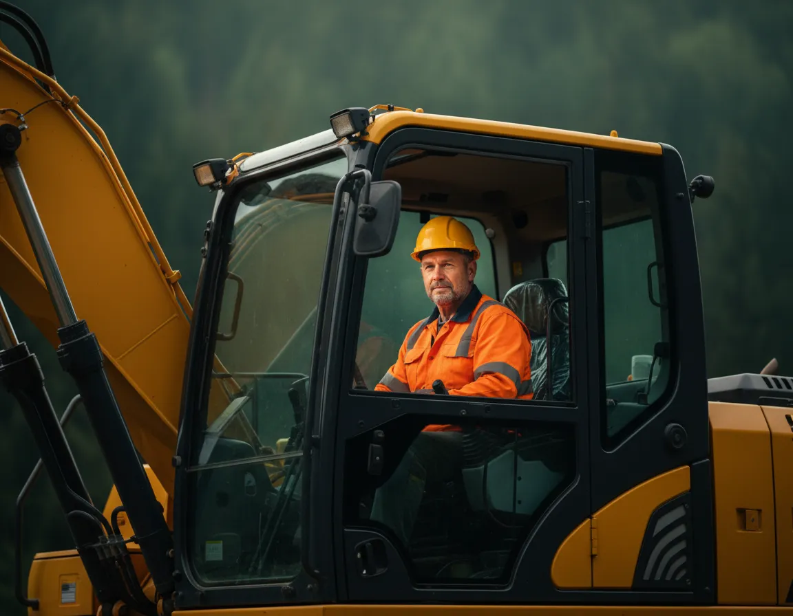 Experienced excavation operator at work
