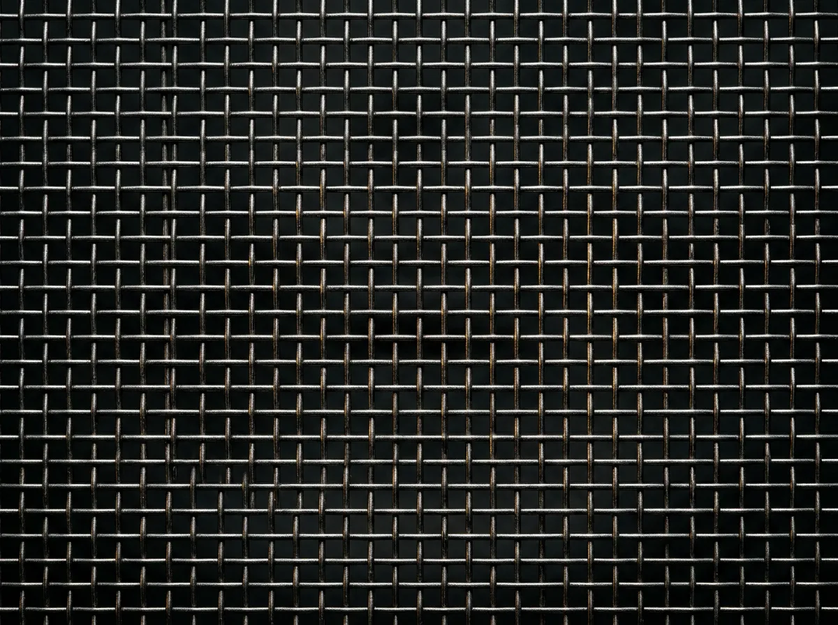 Heavy steel wire mesh abstract pattern symbolizing analytical tracking filters