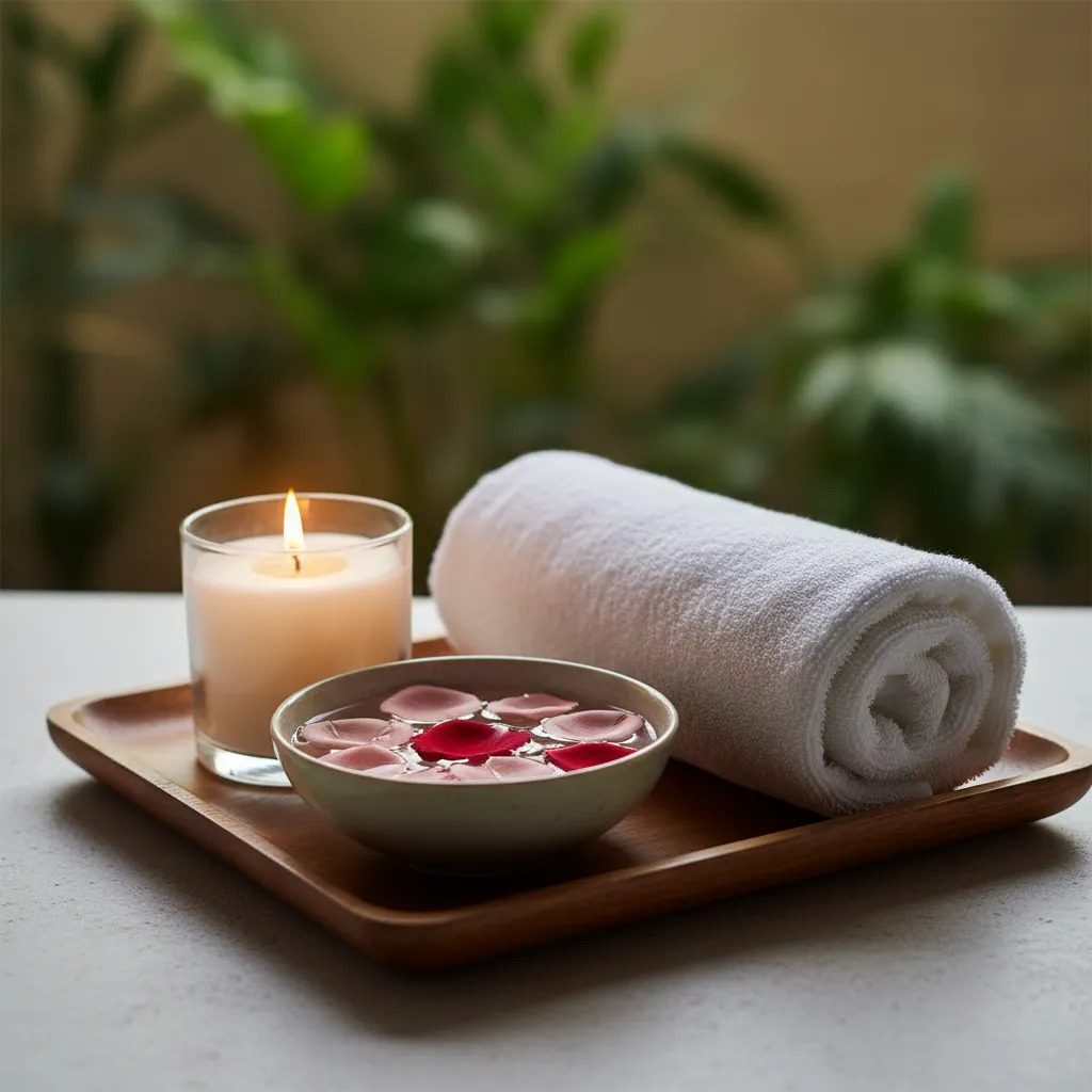 Close-up of relaxed hands on belly during a breath practice, warm muted tones and soft focus, meditative composition.