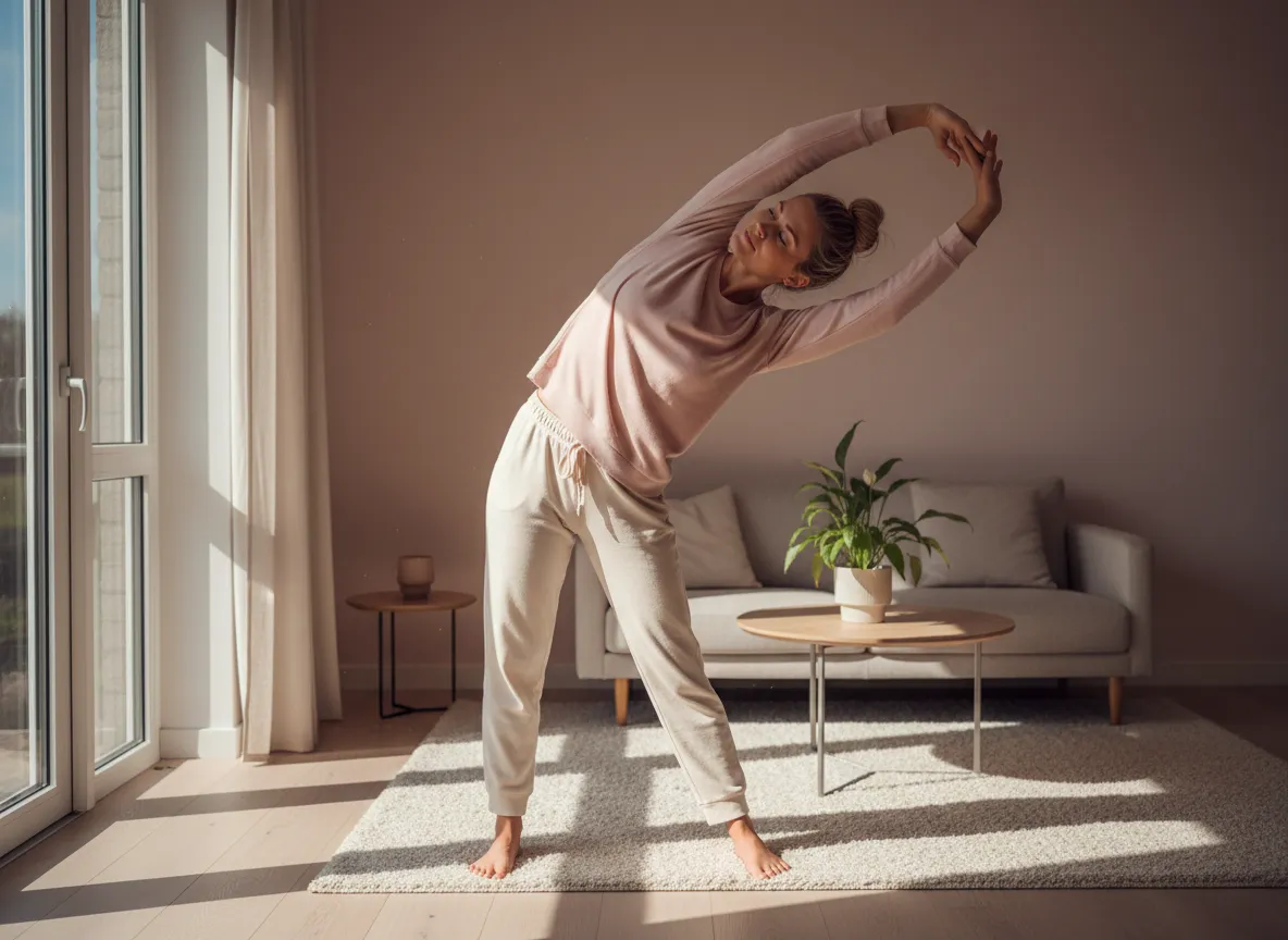 Krátké ranní protažení doma