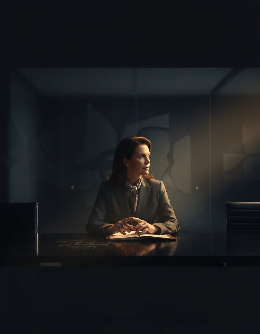 Corporate leader engaging in focused preparation before a mission-critical conversation