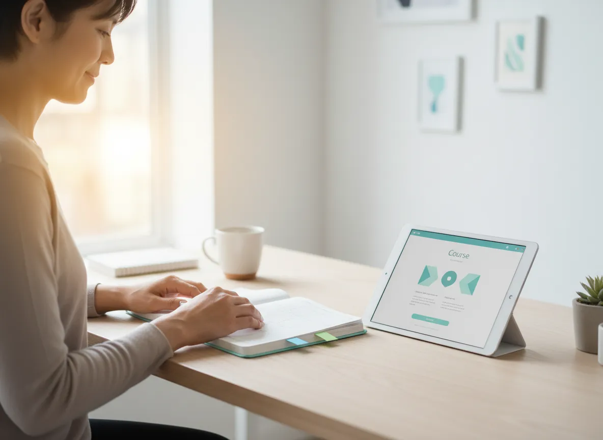 Adult working with ADHD-friendly tools on a desk