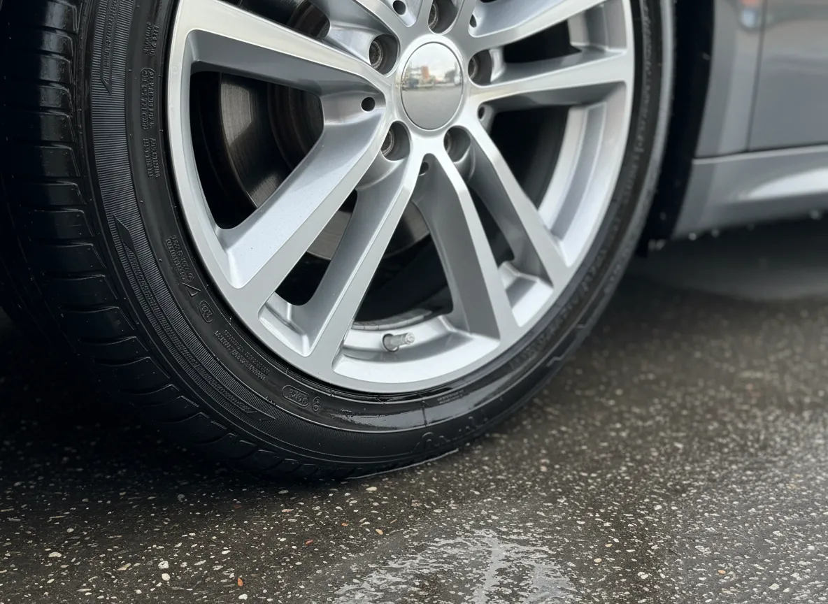 Wheel and tire detailing with deep clean and shine