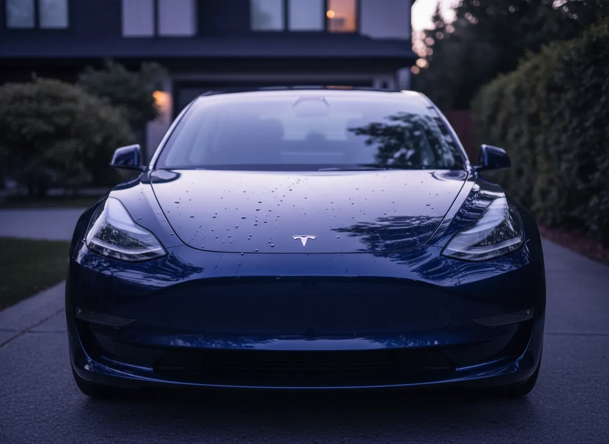 Ceramic coating on Tesla Model 3 performed by Luxe Detailing