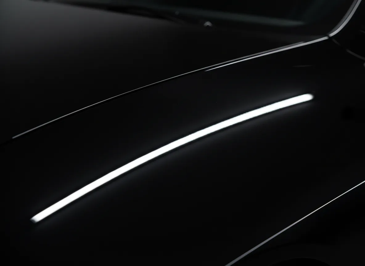 Glossy black paint correction results by Luxe Detailing