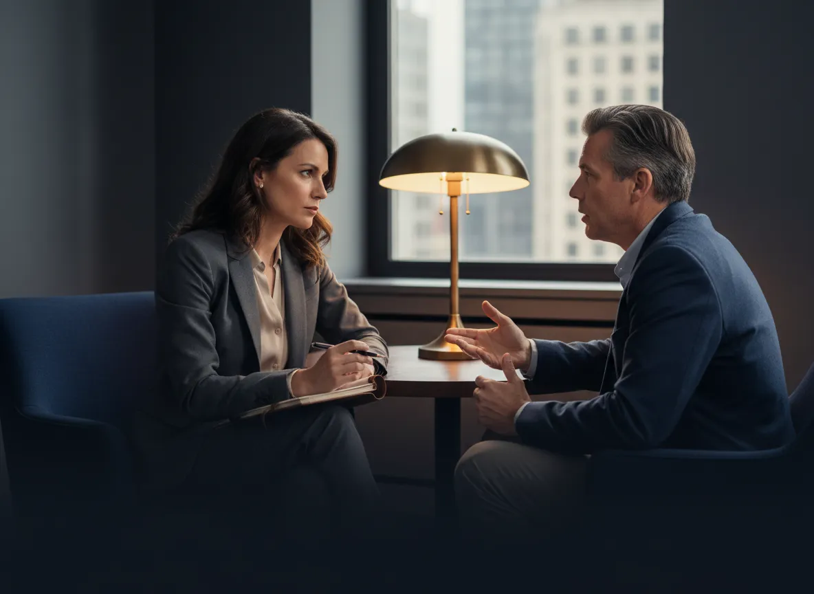 Attorney at Gaudio Si Law speaking with a client in a private office, representing personalized legal consultation beyond frequently asked questions