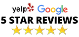 Five-star review badge
