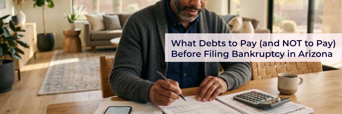 What Debts to Pay (and NOT to Pay) Before Filing Bankruptcy in Arizona