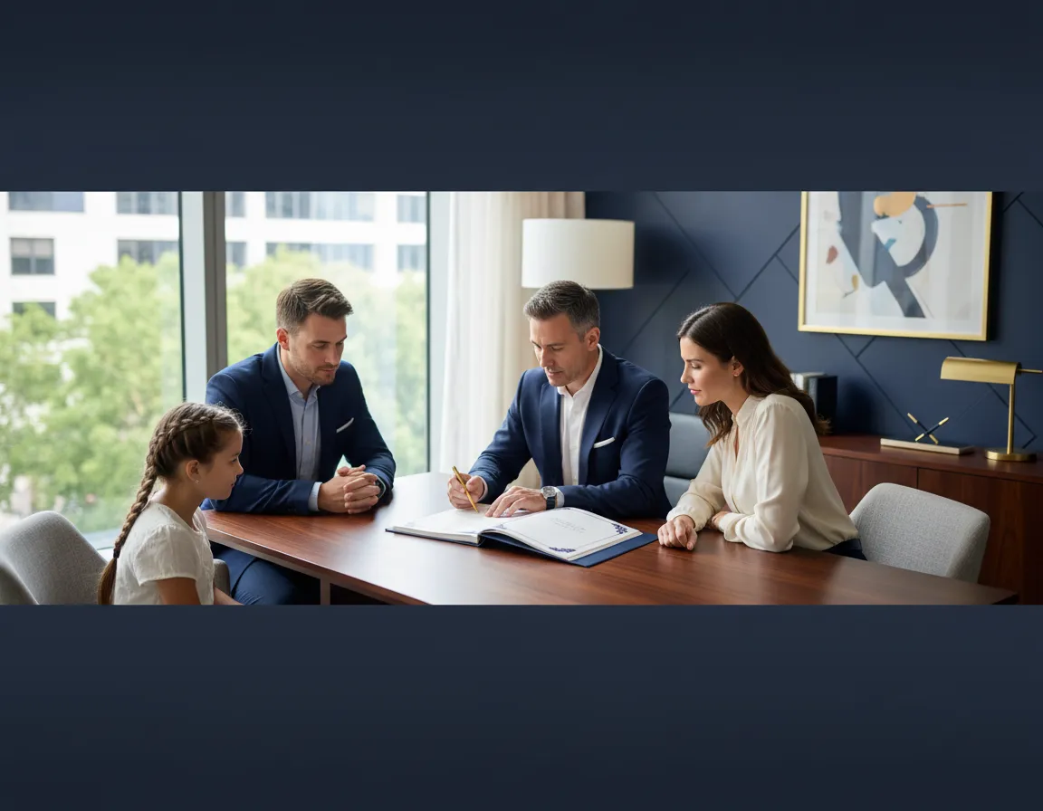 Financial advisor in consultation with a family