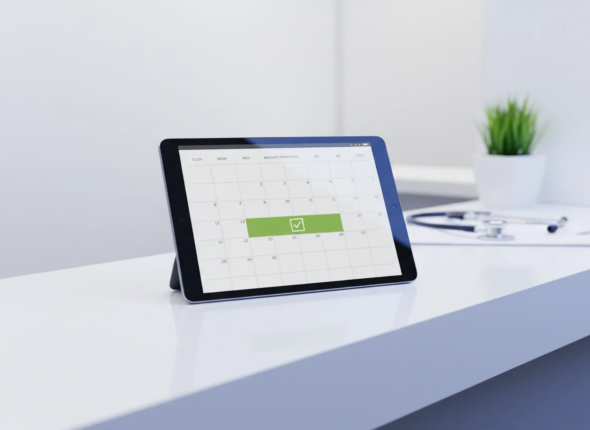 A confirmed appointment shown in the business calendar