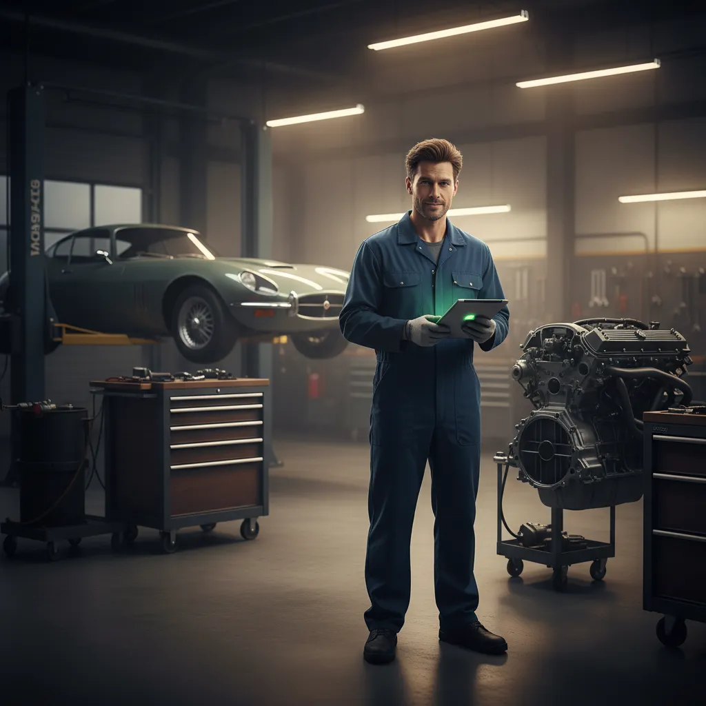 Mechanic working in a garage