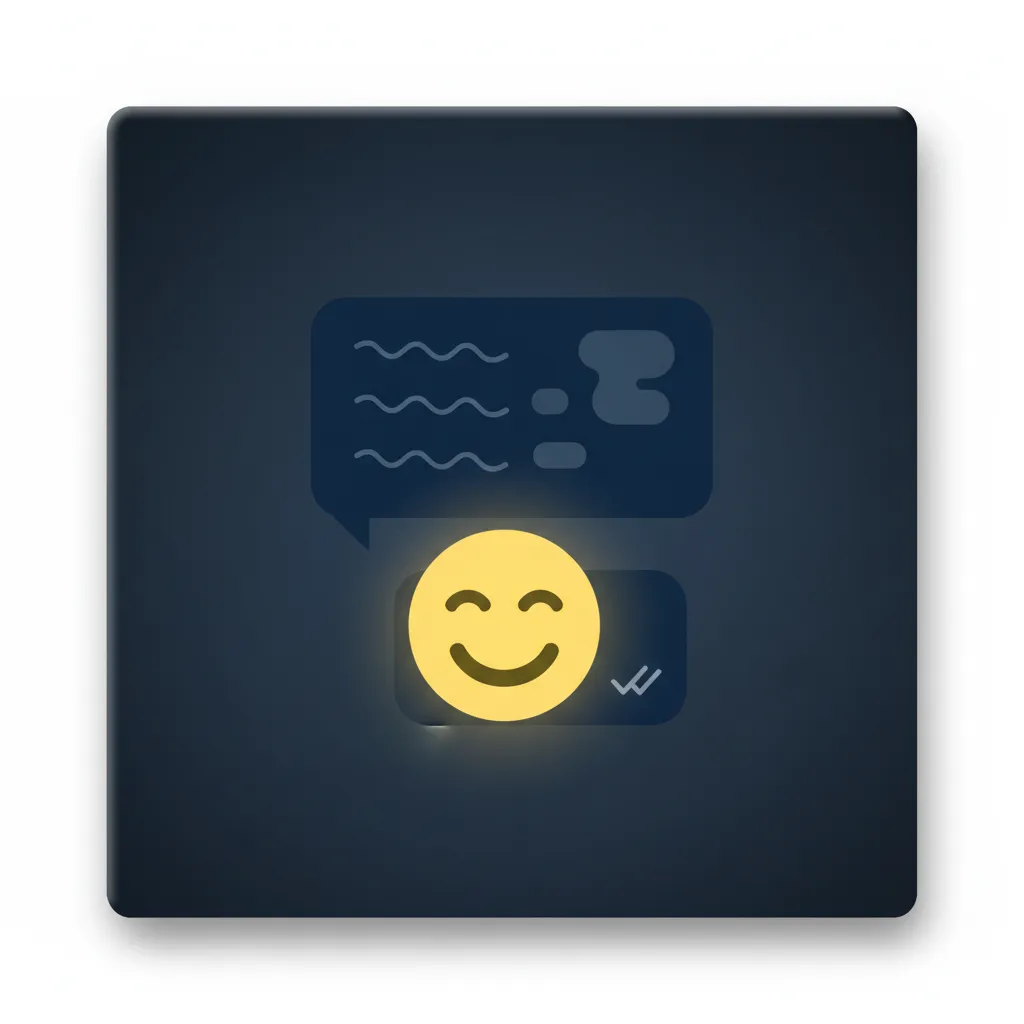 Cropped chat screenshot and smiley reaction from student