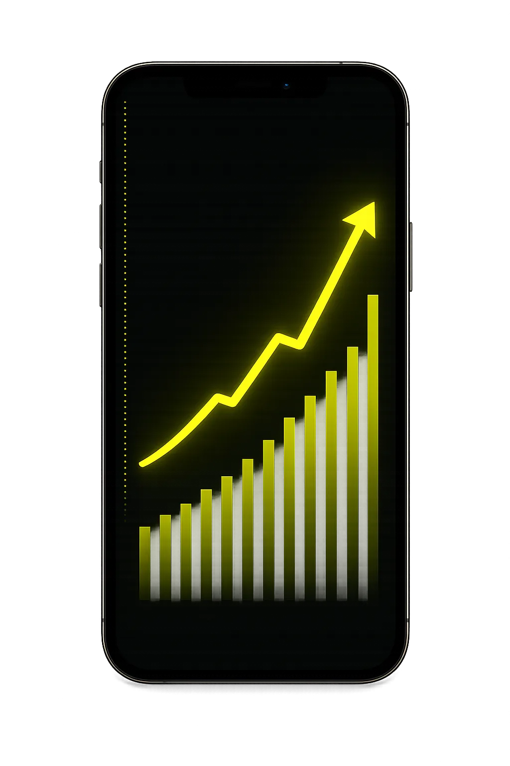 Graph showing sales doubling