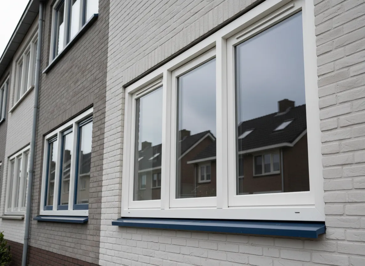 Voorbeeld van geplaatste kunststof kozijnen bij een woning