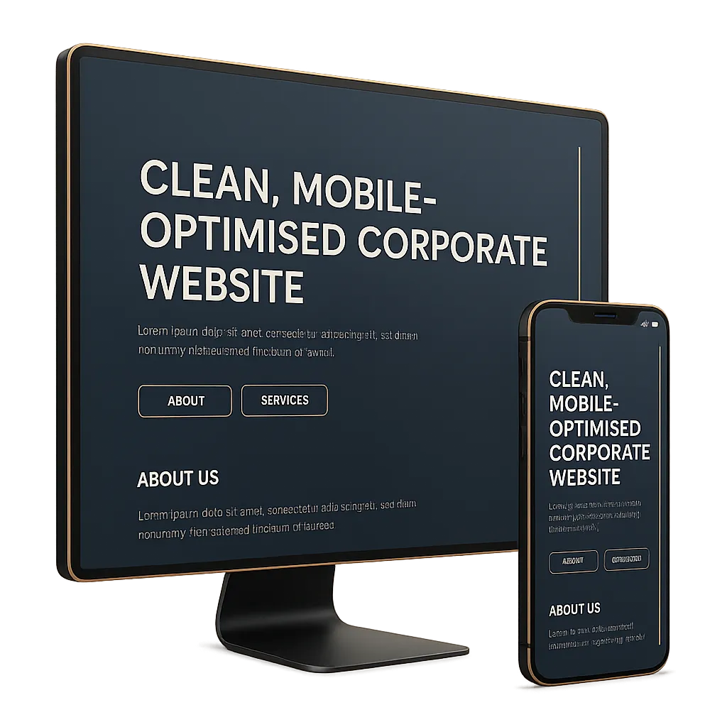 Premium responsive website mockup displayed on desktop and mobile devices