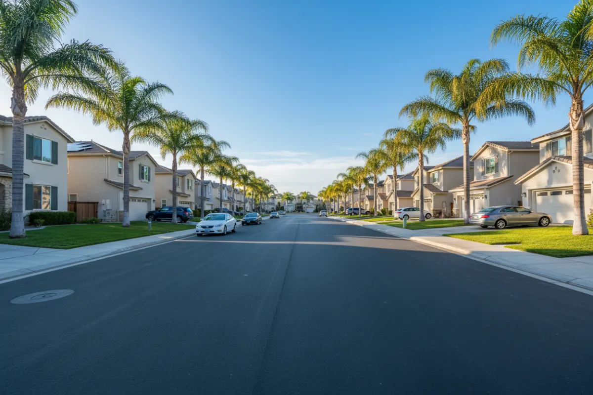 Eastvale CA residential street and housing market