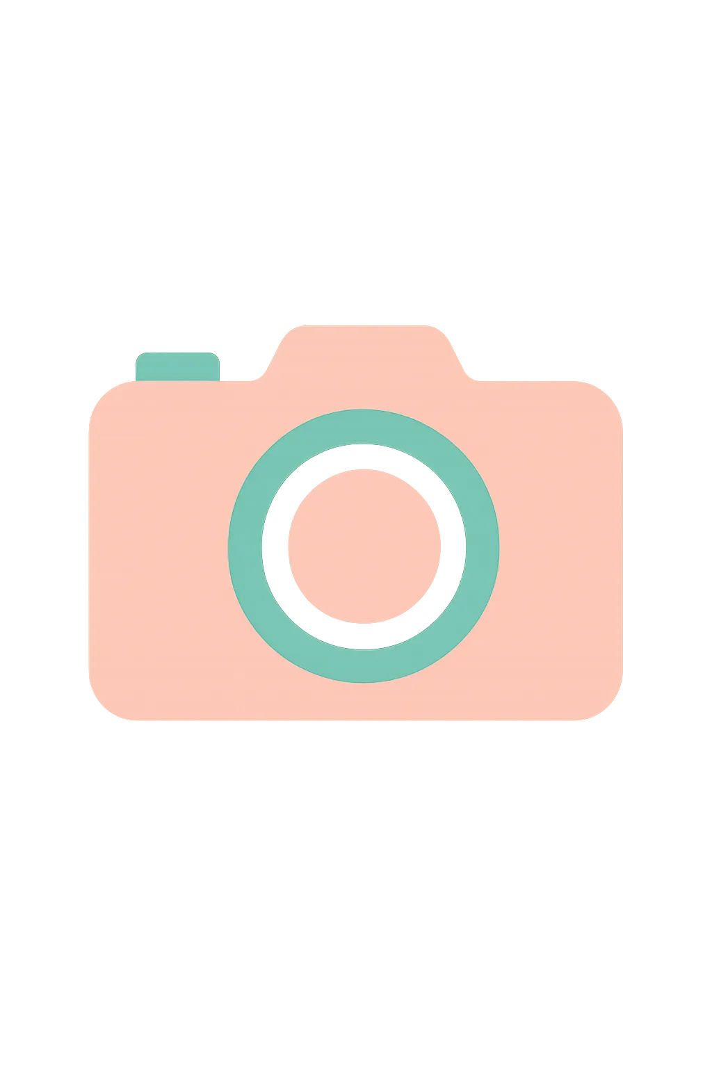 Isolated pastel camera silhouette in brand colors for hero decoration