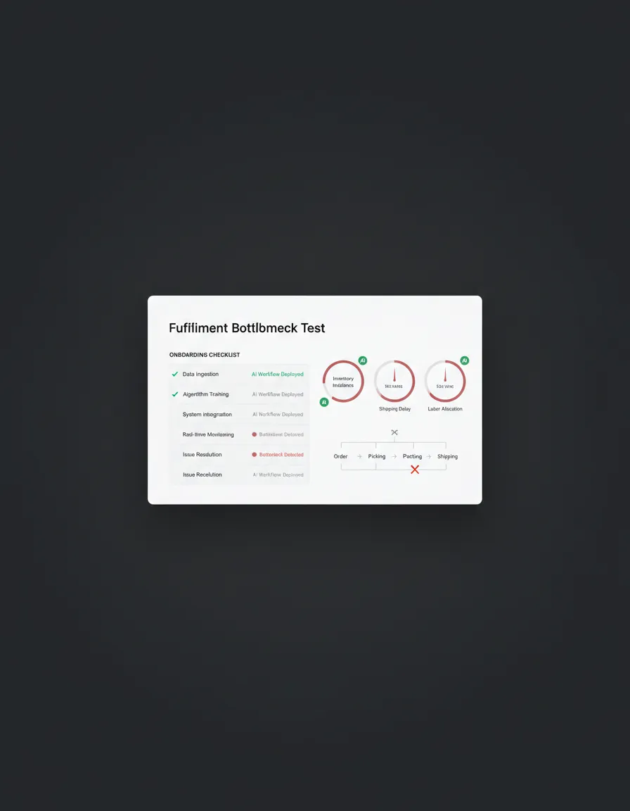 Fulfillment Bottleneck Test Analysis showing instant AI deployment